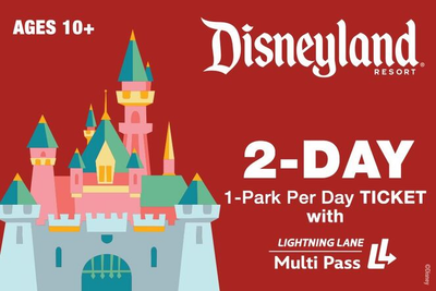 2-Day 1-Park Per Day Ticket with Lightning Lane Multi Pass Ages 10+ $394