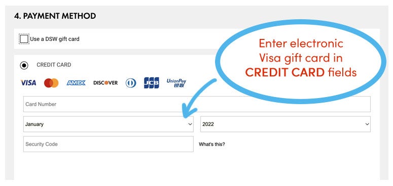 Paying with a Gift Card