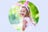 Happy child celebrating easter wearing bunny ears