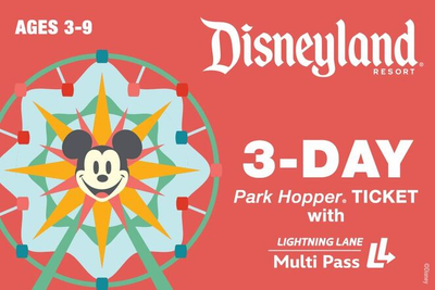 3-Day Park Hopper Ticket with Lightning Lane Multi Pass Ages 3-9 $576