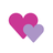 overlapping heart icon
