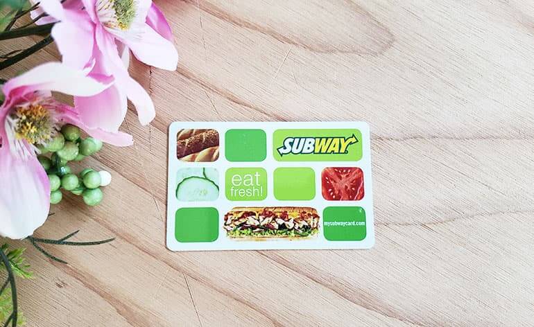 Subway gift card