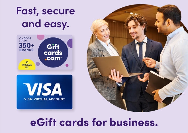 Fast, secure and easy.  Bulk eGift cards for business