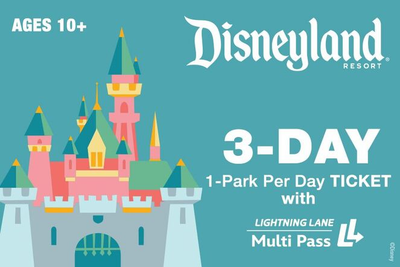 3-Day 1-Park Per Day Ticket with Lightning Lane Multi Pass Ages 10+ $511