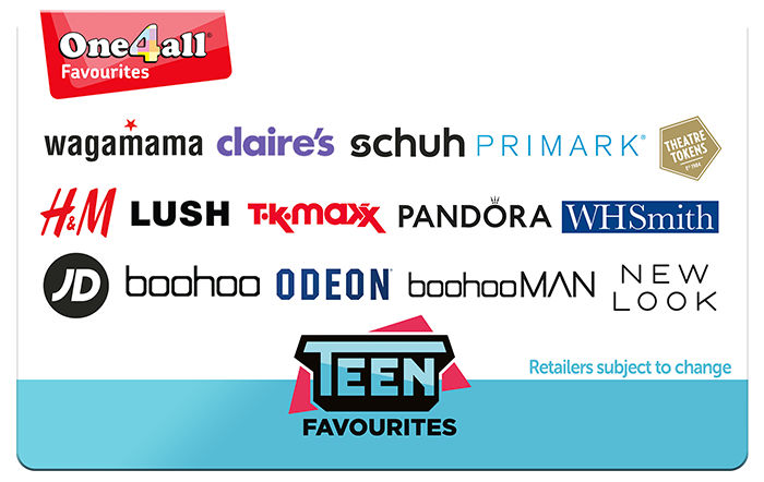Shop One4all Teen Favourites Gift Card at GiftCards.com