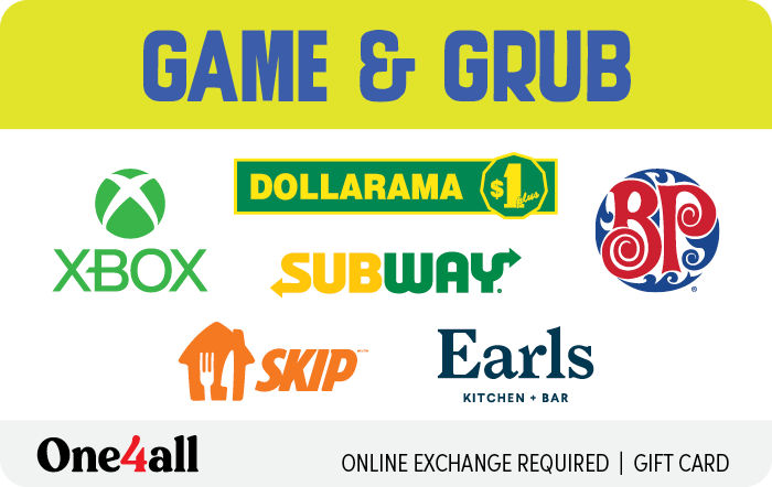 Shop Game & Grub eGift Card from One4all (EN Version) at GiftCards.ca