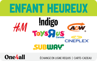 Shop Enfant Heureux eGift Card from One4all (FR Version) at GiftCards.ca
