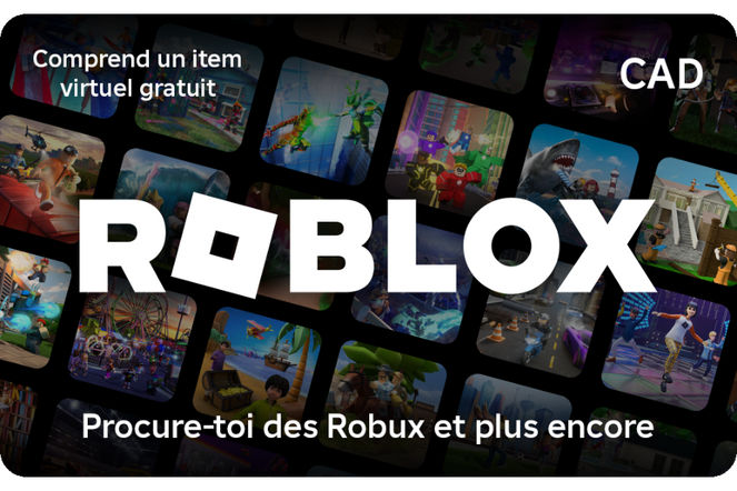 Shop Carte-cadeau virtuelle Roblox (Version FR) at GiftCards.ca
