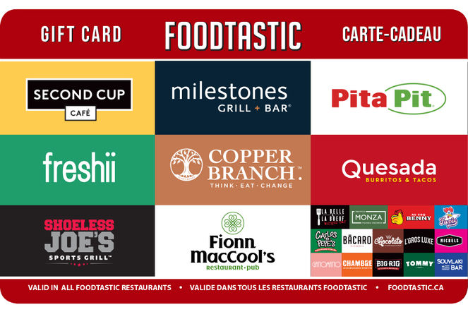 Shop Carte-cadeau virtuelle Restaurants Foodtastic (Version FR) at GiftCards.ca