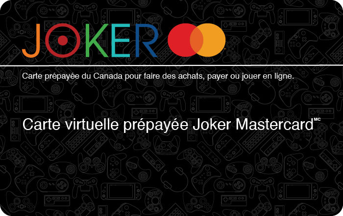 Shop Carte virtuelle prépayée Joker Mastercard pour les joueurs de jeux vidéo (Version FR) at GiftCards.ca