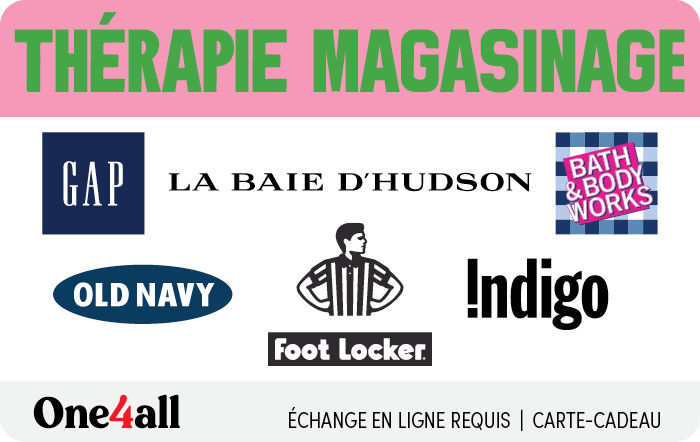 Shop Carte-cadeau virtuelle thérapie magasinage de One4all (Version FR) at GiftCards.ca