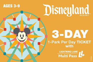 3-Day 1-Park Per Day Ticket with Lightning Lane Multi Pass Ages 3-9 $486