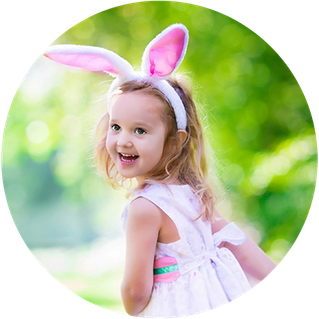 Little Girl in bunny ears
