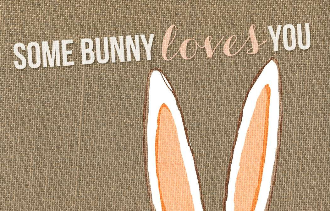 Burlap card with bunny ears