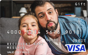 Upload your own image on a Visa Gift Card