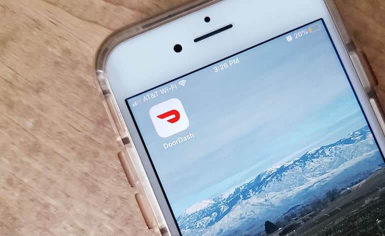 DoorDash app icon on an iPhone home screen